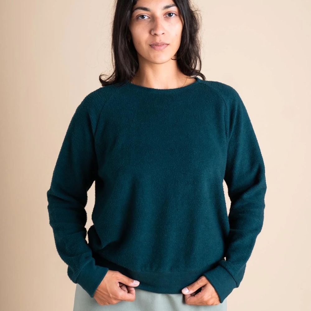 Conscious Clothing Varsity Top in Marine, size L, EUC